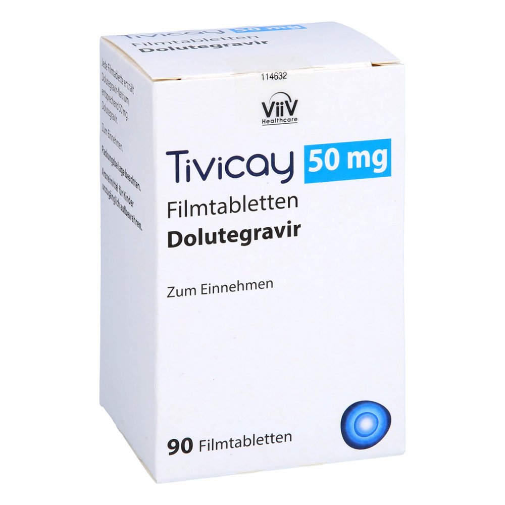 Das Produktfoto zeigt Tivicay 50 Mg Filmtabletten (90 stk) PZN 07523008