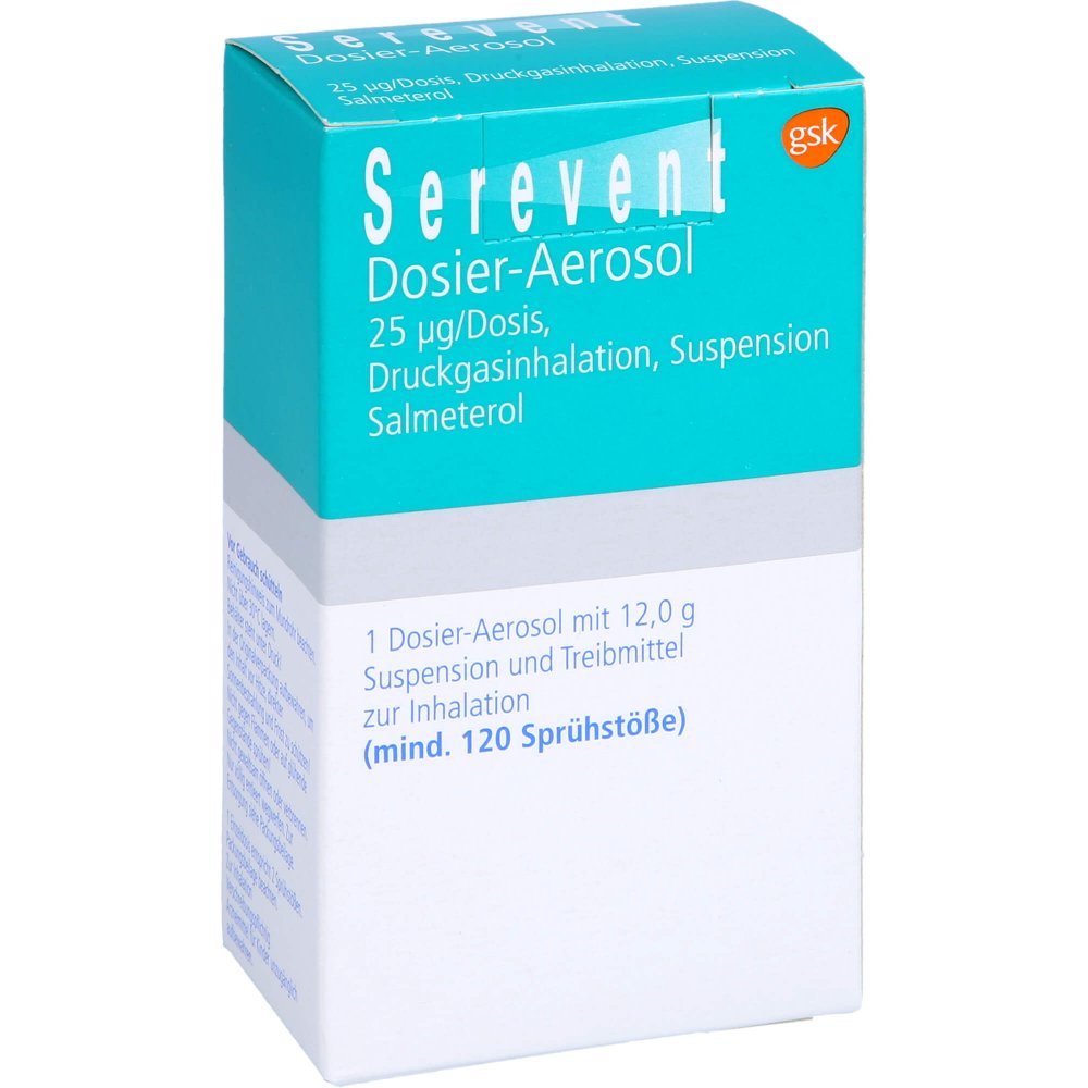 Das Produktfoto zeigt Serevent Dosier Aerosol 120 Hub (1 stk) PZN 07533030