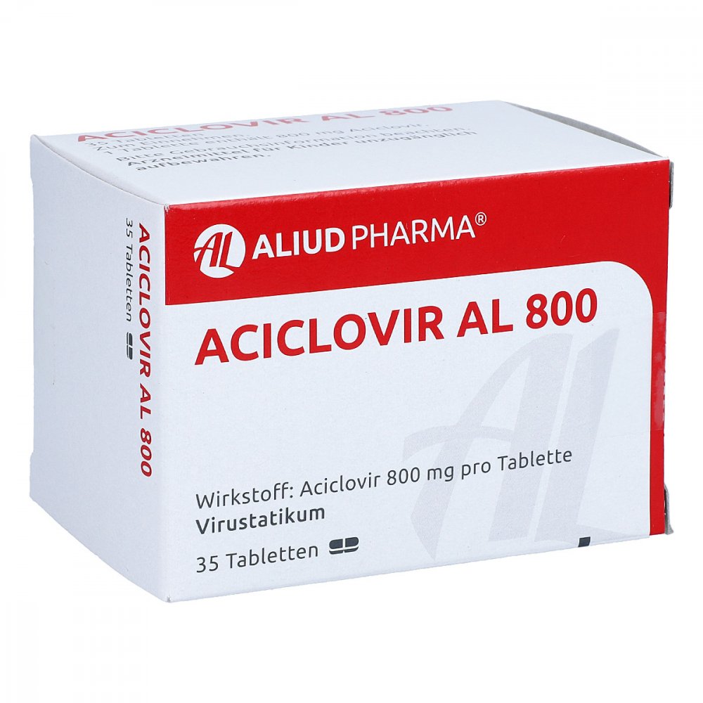 Das Produktfoto zeigt Aciclovir Al 800 Tabletten (35 stk) PZN 07549060