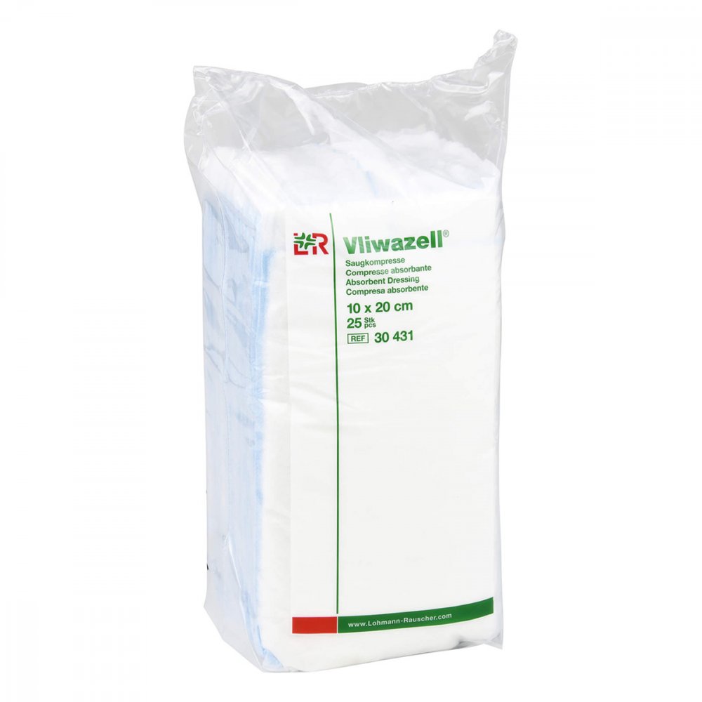 Vliwazell Saugkompressen Unsteril 10x20 Cm (25 stk)