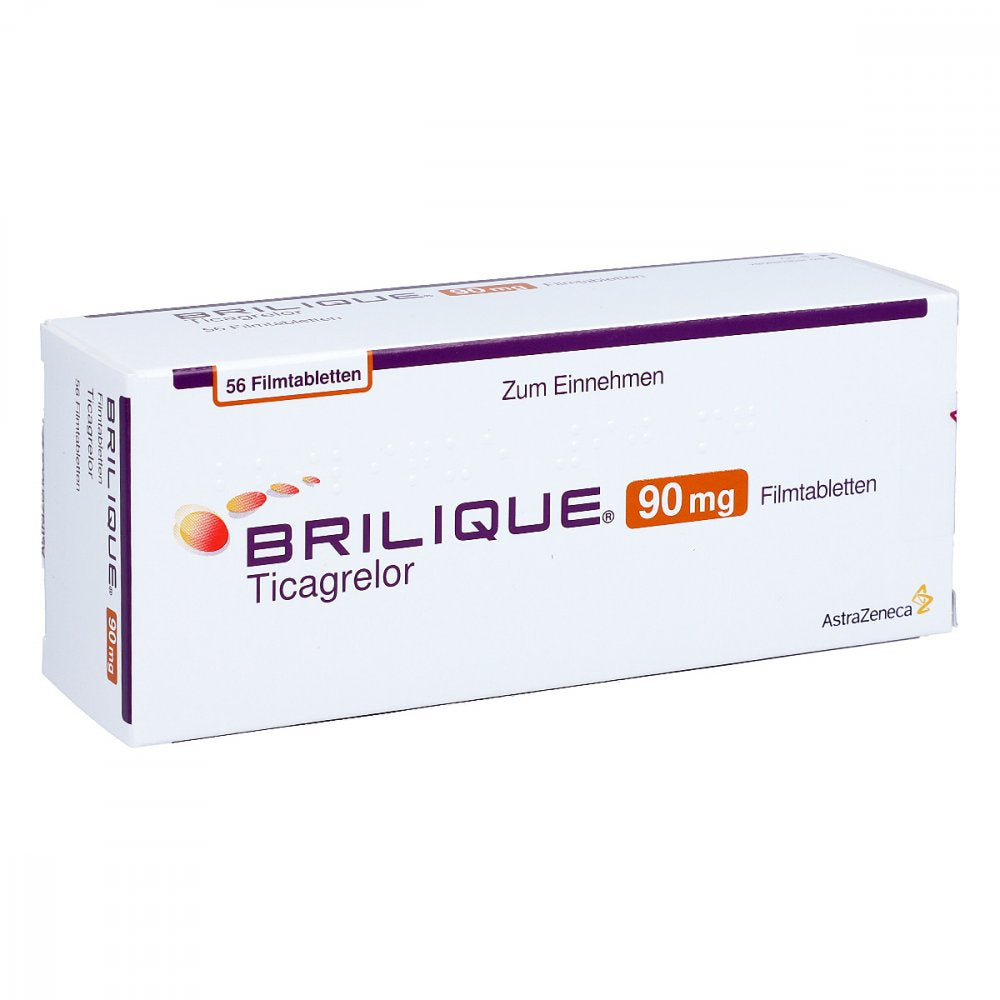Das Produktfoto zeigt Brilique 90 Mg Filmtabletten (56 stk) PZN 07560021