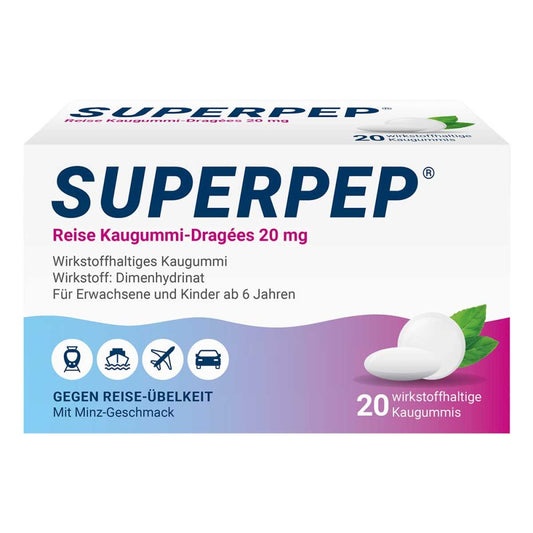 Superpep Reise Kaugummi Dragees 20 Mg (20 stk)