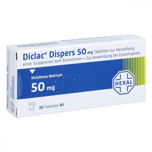 Das Produktfoto zeigt Diclac Dispers Tabletten (20 stk) PZN 07577211