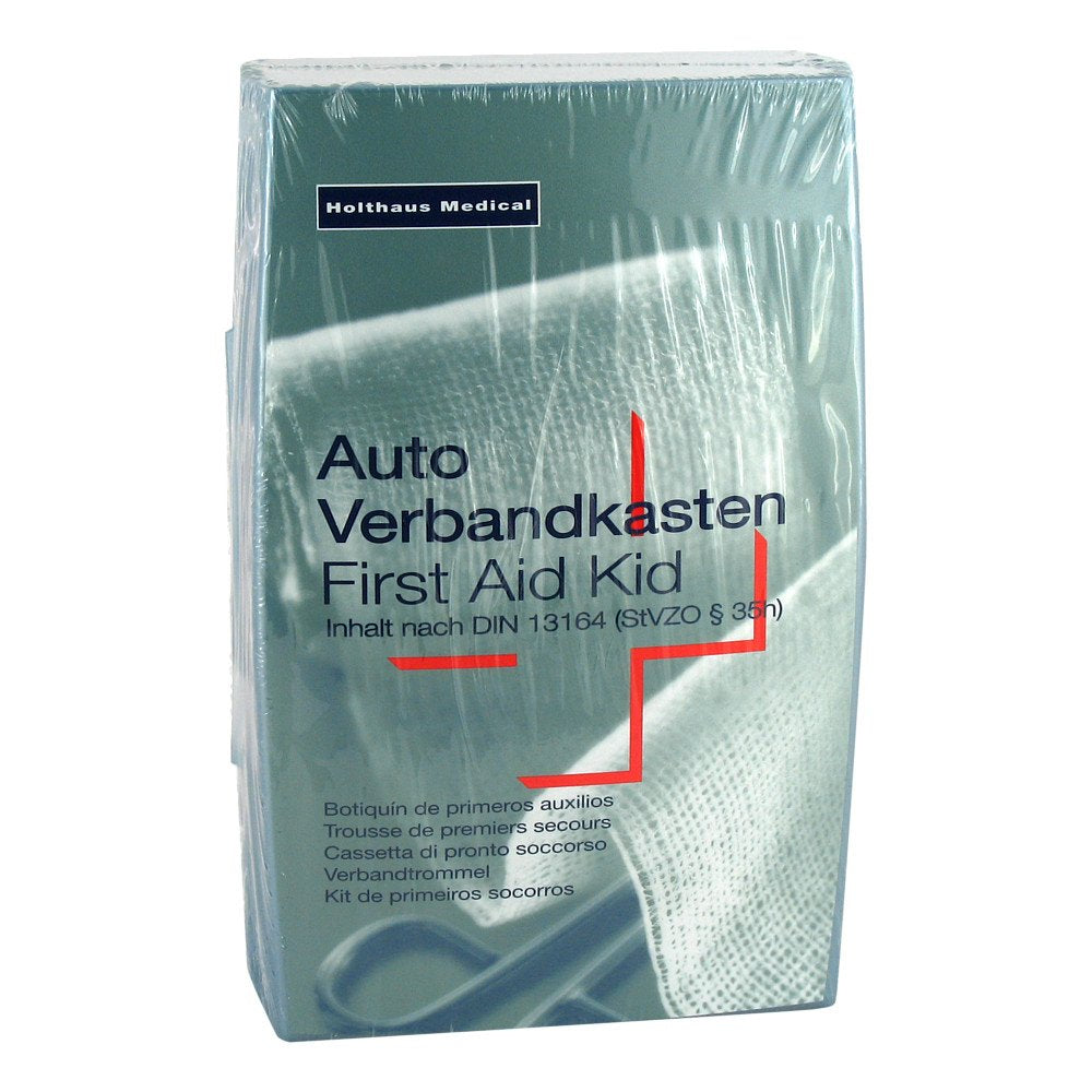 Das Produktfoto zeigt Verbandkasten Kfz Silber Din 13164 (1 stk) PZN 07588634