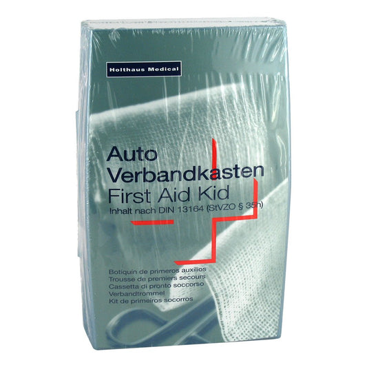 Das Produktfoto zeigt Verbandkasten Kfz Silber Din 13164 (1 stk) PZN 07588634