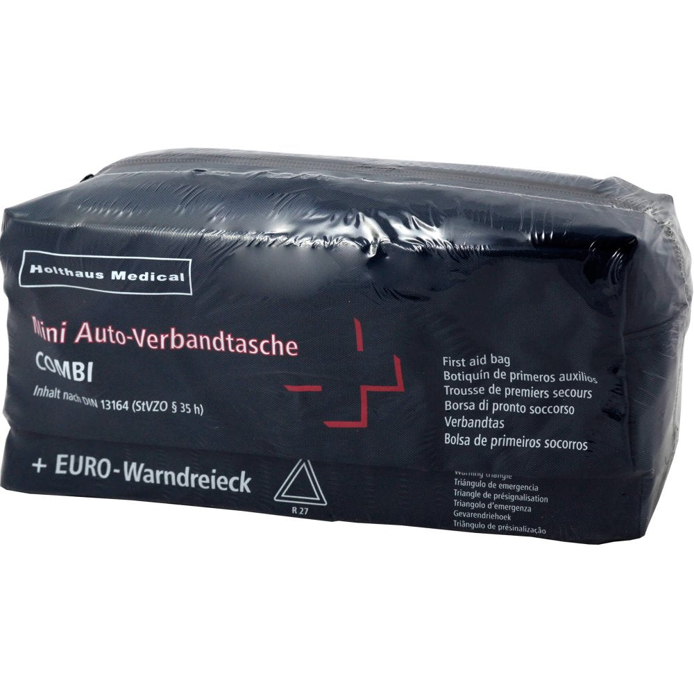 Das Produktfoto zeigt Verbandtasche Mini Combi Din 13164+Warndreieck (1 stk) PZN 07589705