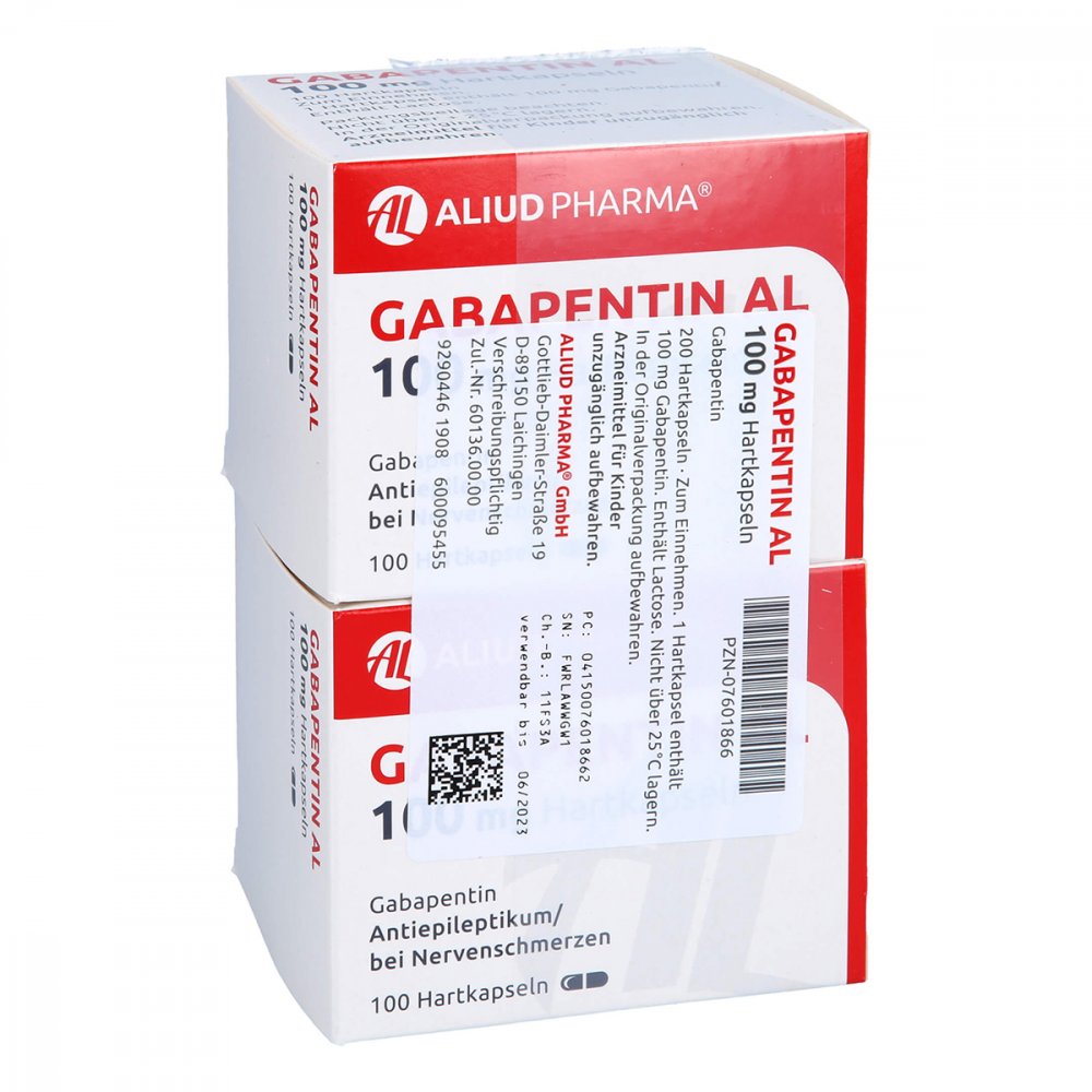 Das Produktfoto zeigt Gabapentin Al 100 Mg Hartkapseln (200 stk) PZN 07601866