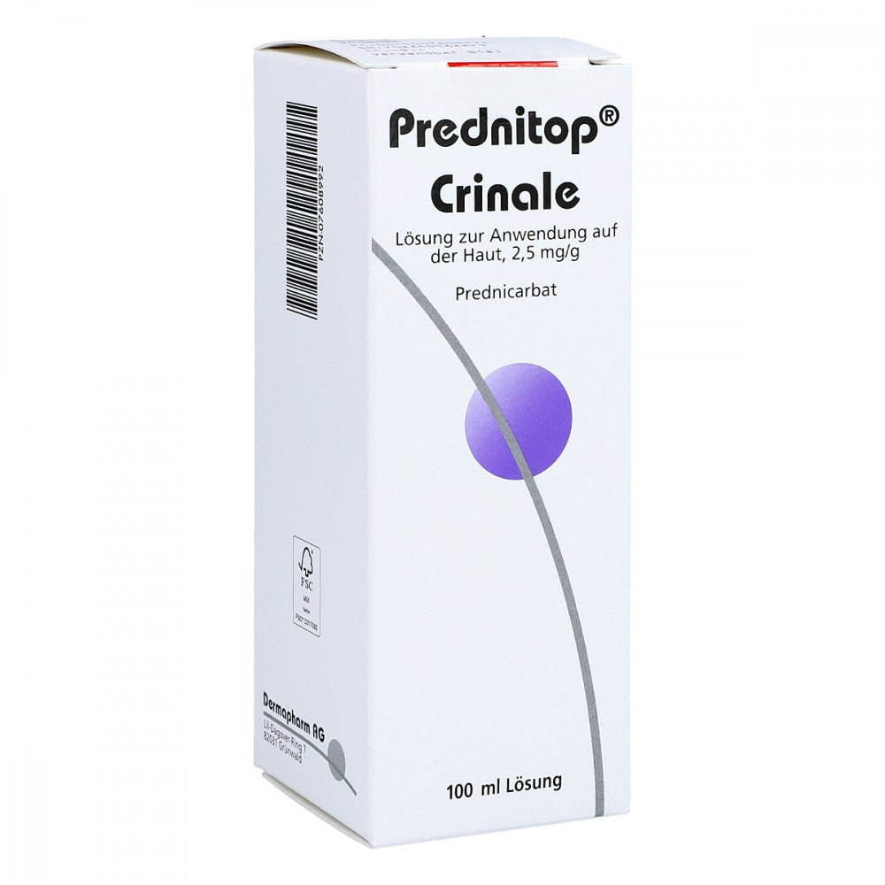 Das Produktfoto zeigt Prednitop Crinale Lösung (100 ml) PZN 07608992