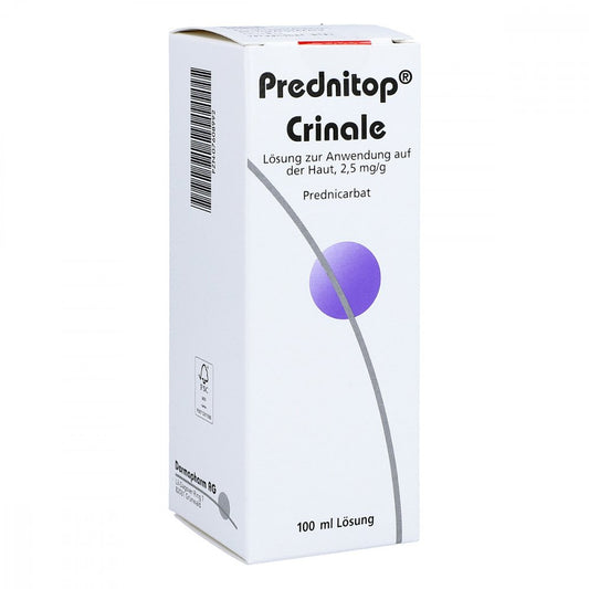 Das Produktfoto zeigt Prednitop Crinale Lösung (100 ml) PZN 07608992