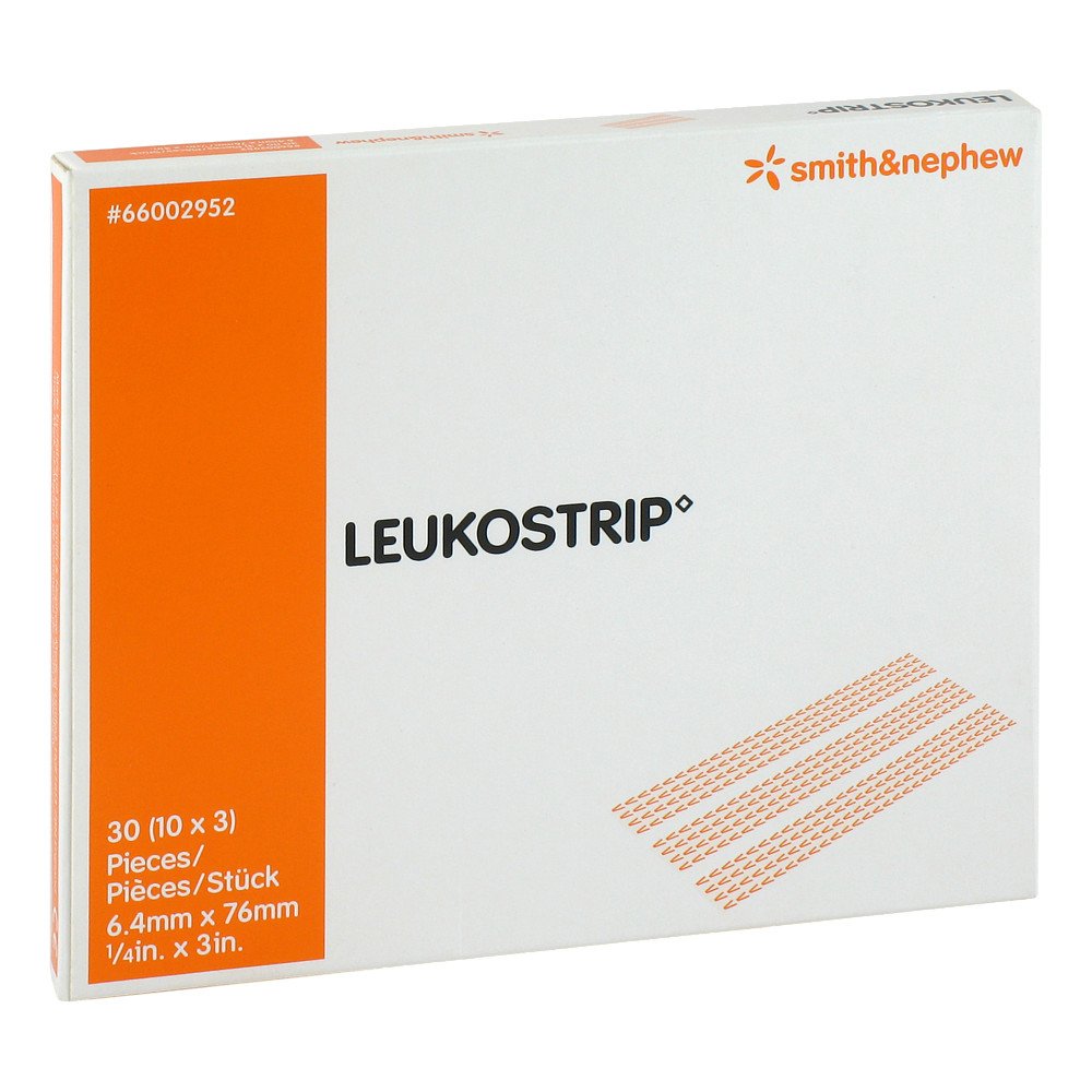 Das Produktfoto zeigt Leukostrip Wundnahtstreifen 6,4x76 Mm (10X3 stk) PZN 07610380