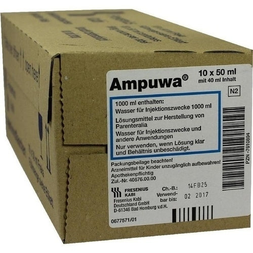 Das Produktfoto zeigt Ampuwa 50 Ml Frekaflasche Injekt.-/Infus.-Lsg. (10X40 ml) PZN 07610894