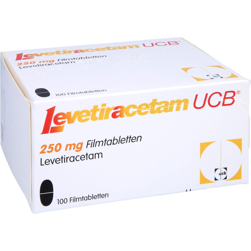 Das Produktfoto zeigt Levetiracetam Ucb 250 Mg Filmtabletten (100 stk) PZN 07611037