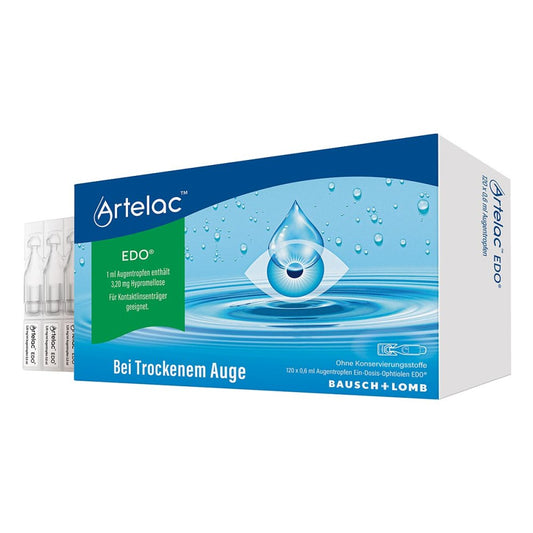 Das Produktfoto zeigt Artelac Edo Augentropfen (120X0.6 ml) PZN 07617614