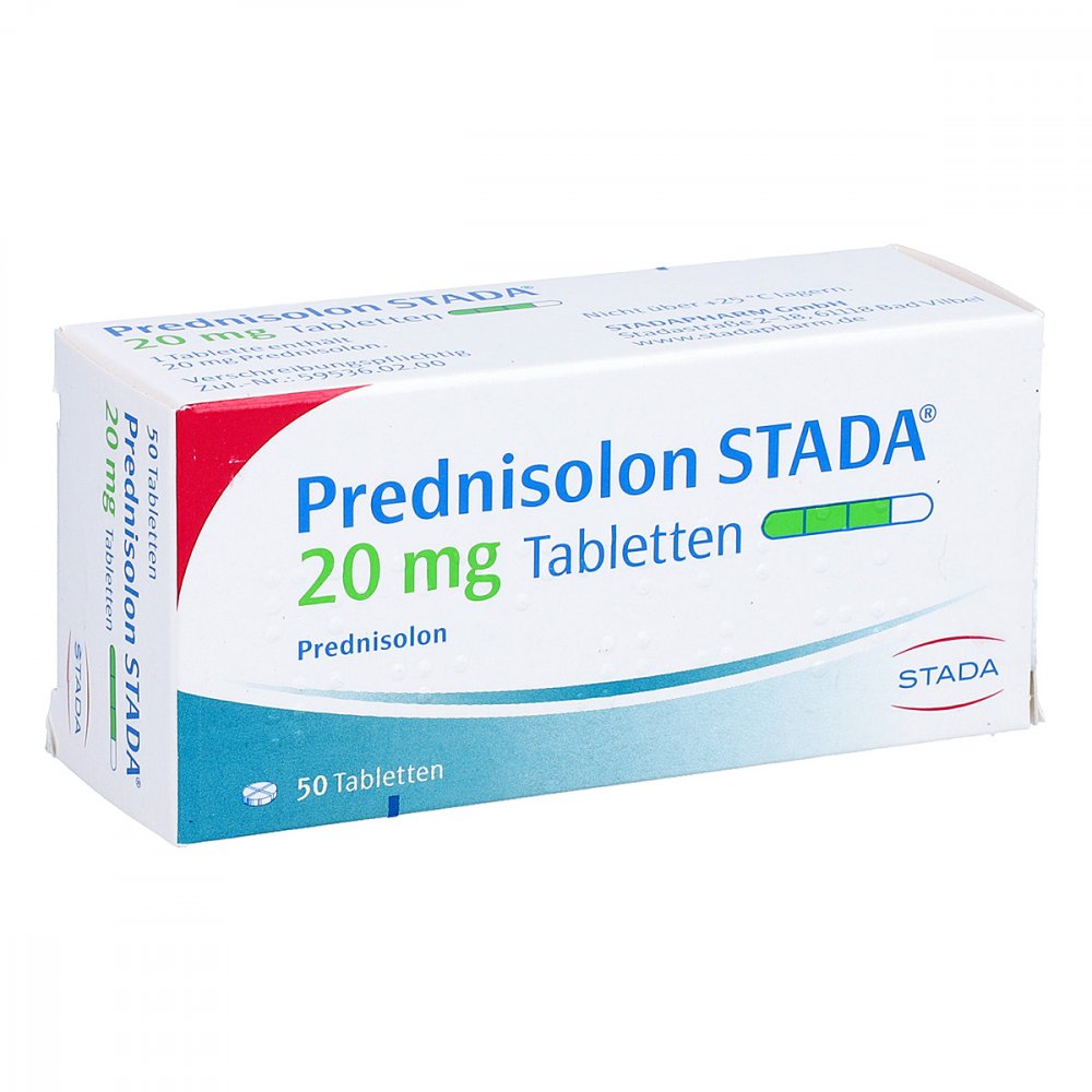 Das Produktfoto zeigt Prednisolon Stada 20 Mg Tabletten (50 stk) PZN 07626079