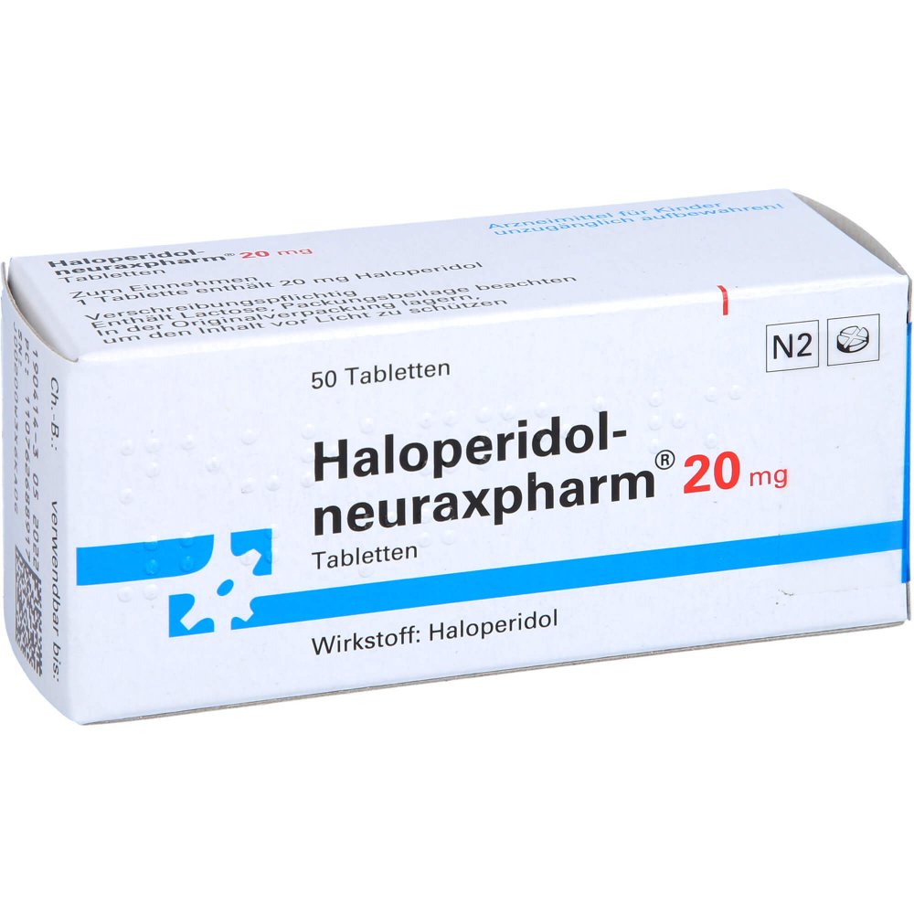 Das Produktfoto zeigt Haloperidol-Neuraxp. 20 Mg Tabletten (50 stk) PZN 07626889