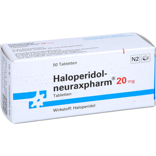 Das Produktfoto zeigt Haloperidol-Neuraxp. 20 Mg Tabletten (50 stk) PZN 07626889
