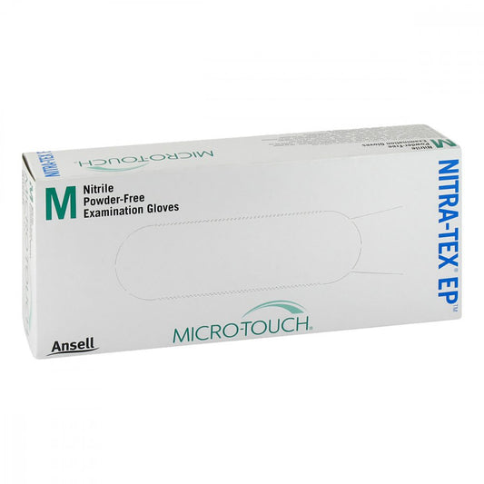 Das Produktfoto zeigt Ansell Micro Touch Nitra Tex Ep Uhs Nitril M (100 stk) PZN 07650250