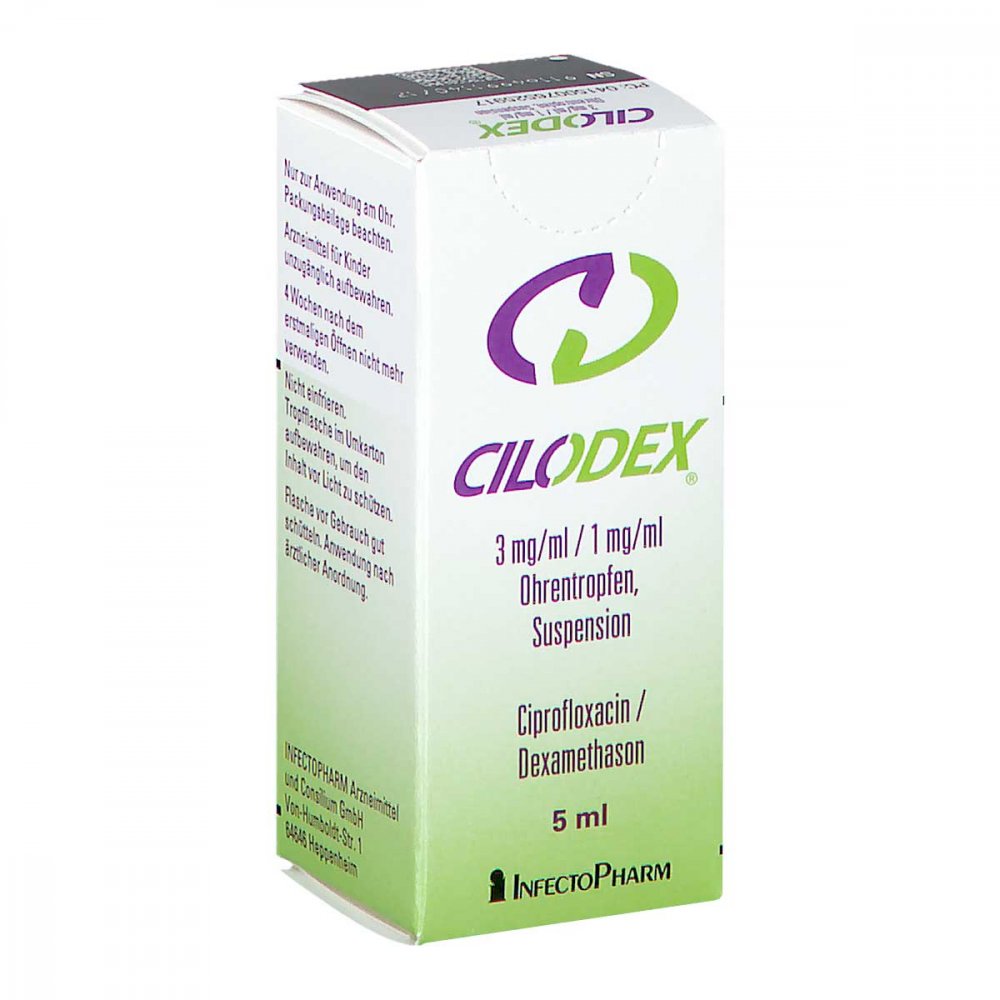 Cilodex 3 Mg/Ml 1 Mg/Ml Ohrentropfen Suspension (5 ml)
