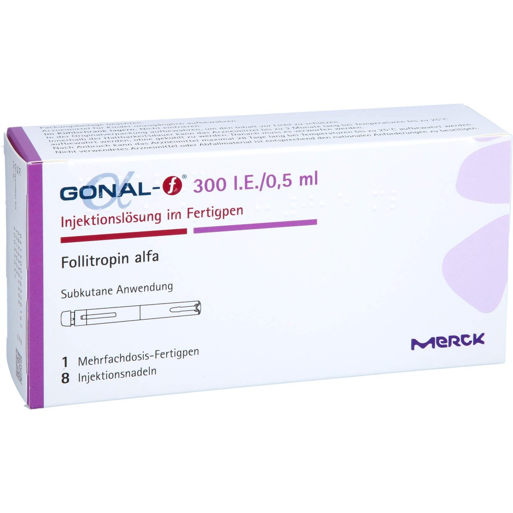 Das Produktfoto zeigt Gonal-F 300 I.E./0,5 Ml 22 Mikr./0,5ml Fertigpen (1 stk) PZN 07652616