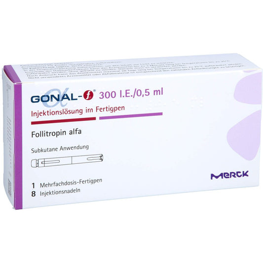 Das Produktfoto zeigt Gonal-F 300 I.E./0,5 Ml 22 Mikr./0,5ml Fertigpen (1 stk) PZN 07652616