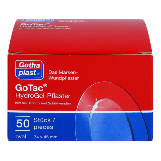 Das Produktfoto zeigt Gotac Hydrogel-Pflaster 74x45 Mm Oval (50 stk) PZN 07682468