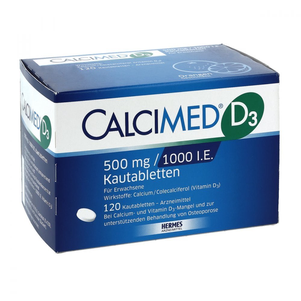 Calcimed D3 500 Mg/1000 I.E. Kautabletten (120 stk)