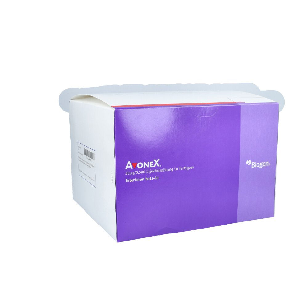 Das Produktfoto zeigt Avonex 30 Μg/0,5 Ml Inj.-Lsg.In Einem Fertigpen (12 stk) PZN 07687543
