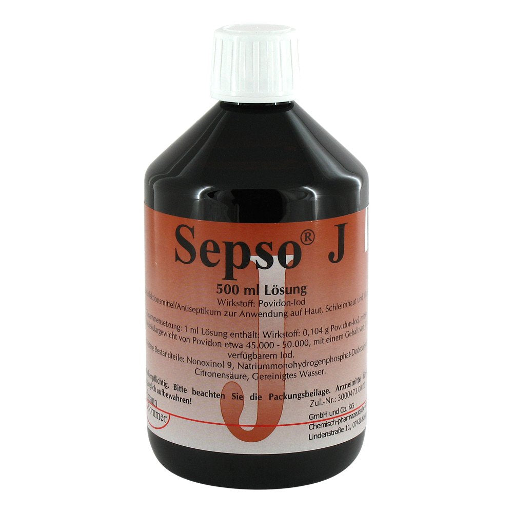 Das Produktfoto zeigt Sepso J Lösung (500 ml) PZN 07704052