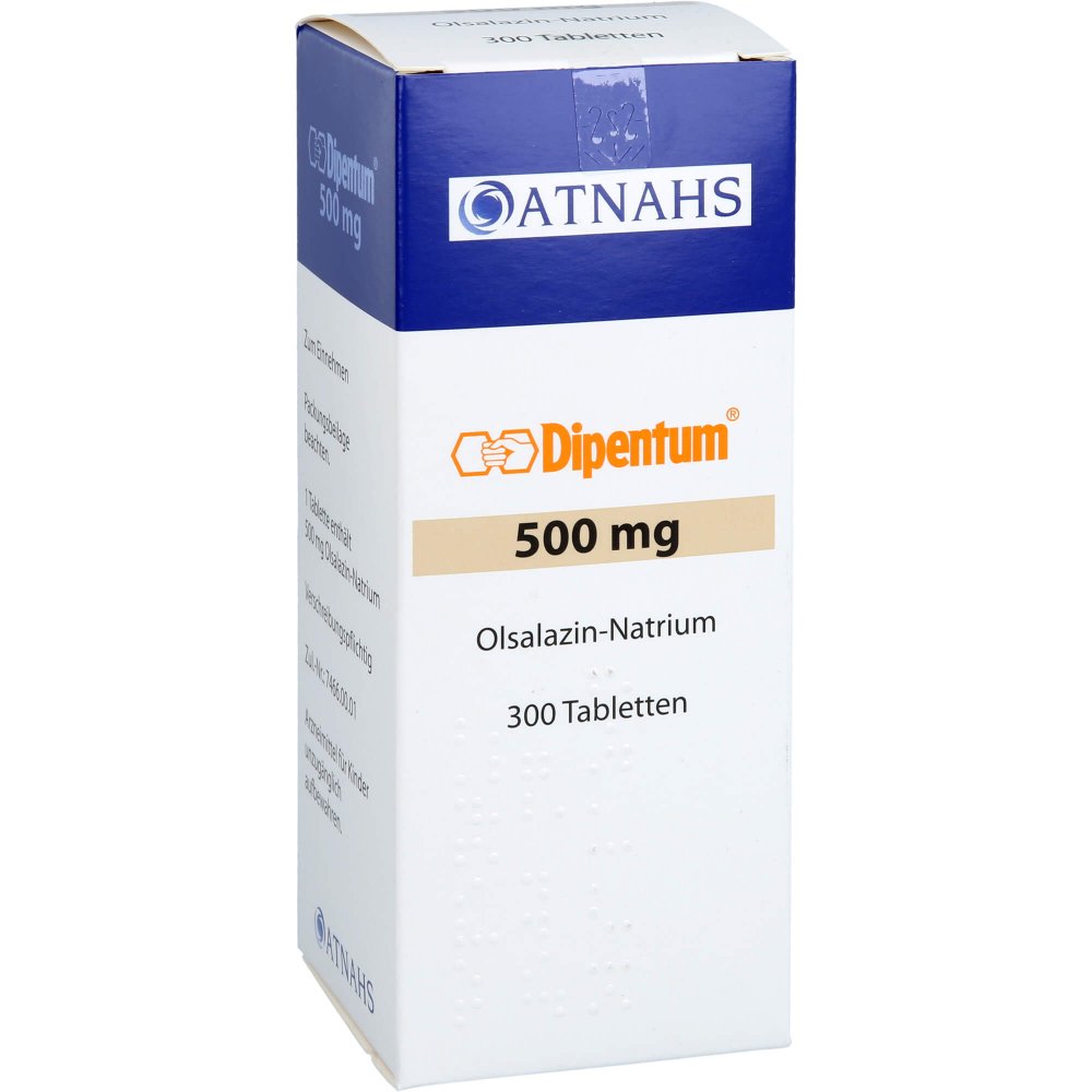 Das Produktfoto zeigt Dipentum 500 Mg Tabletten (300 stk) PZN 07704885