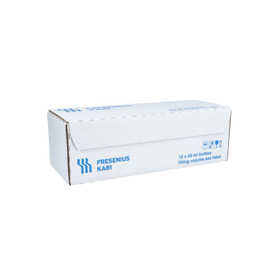 Das Produktfoto zeigt Paracetamol Kabi 10 Mg/Ml 500 Mg Infusionslsg. (10X50 ml) PZN 07717178