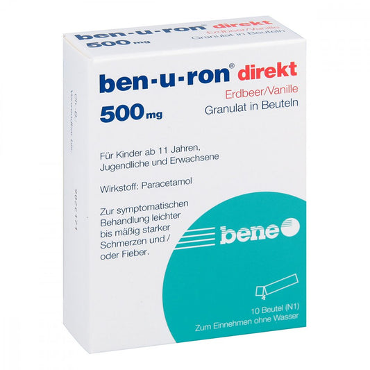 Ben-U-Ron Direkt 500 Mg Granulat Erdbeer/Vanille (10 stk)