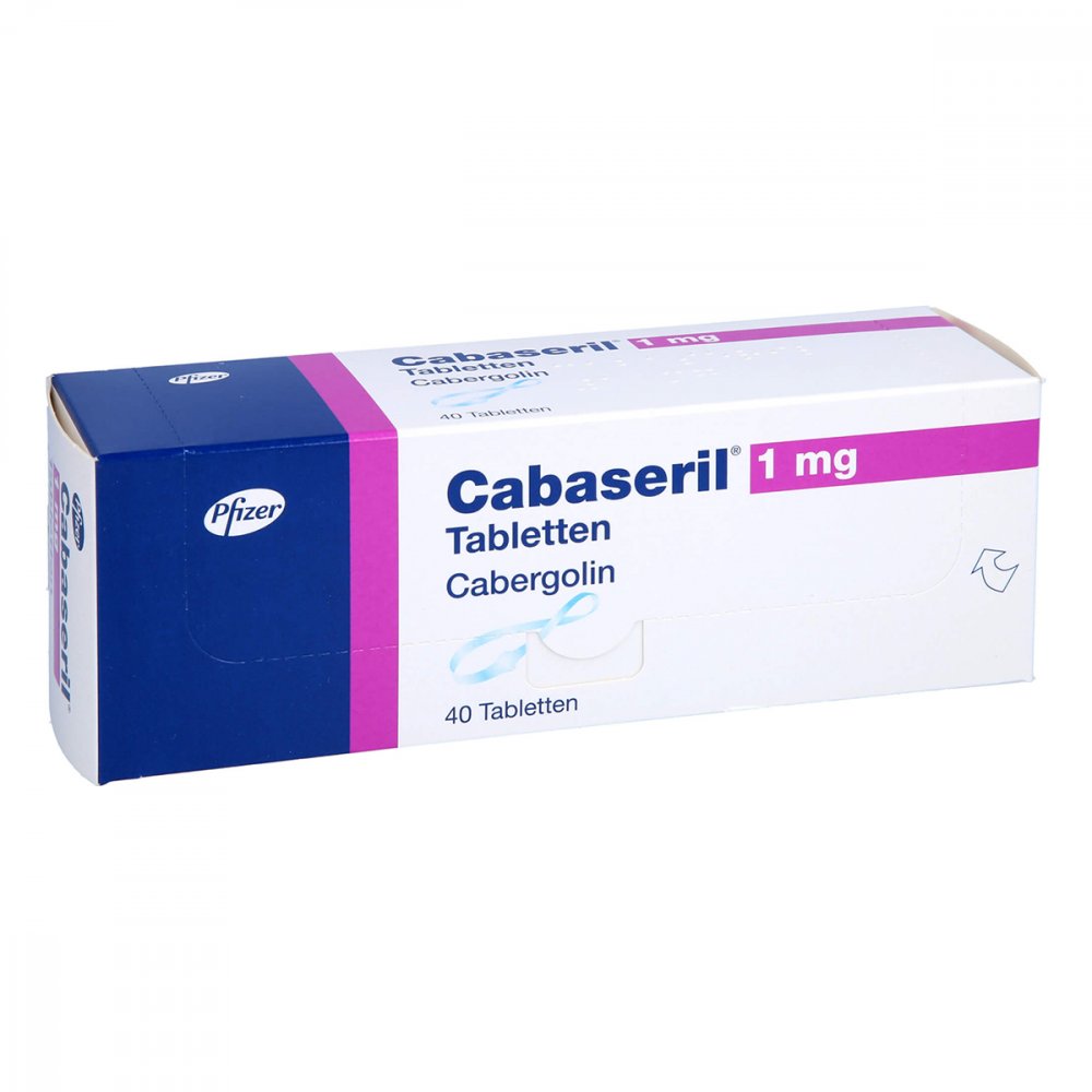 Das Produktfoto zeigt Cabaseril 1 Mg Tabletten (40 stk) PZN 07729655