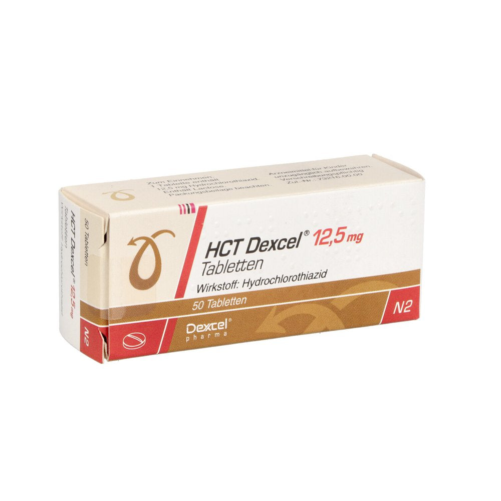 Das Produktfoto zeigt Hct Dexcel 12,5 Mg Tabletten (50 stk) PZN 07745944
