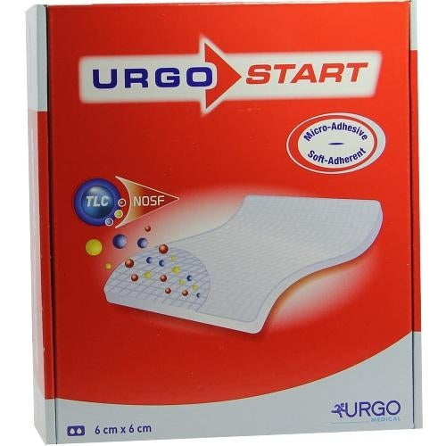 Das Produktfoto zeigt Urgostart 6x6 Cm Schaumstoffwundverband (10 stk) PZN 07750247