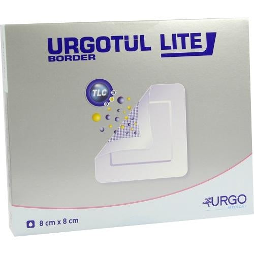 Das Produktfoto zeigt Urgotül Lite Border 8x8 Cm Verband (10 stk) PZN 07750307
