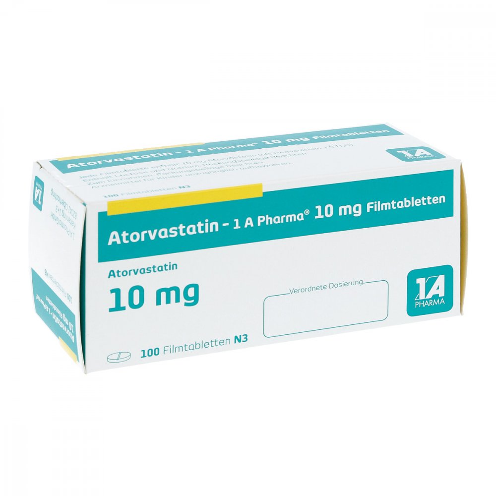 Atorvastatin-1a Pharma 10 Mg Filmtabletten (100 stk)