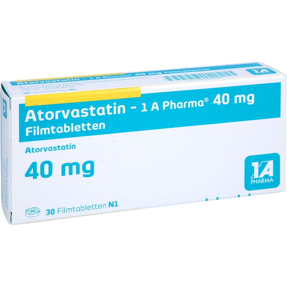 Atorvastatin-1a Pharma 40 Mg Filmtabletten (30 stk)