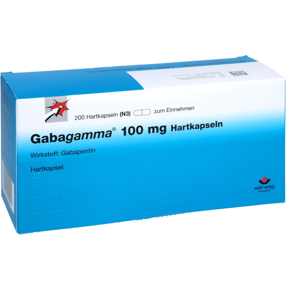 Das Produktfoto zeigt Gabagamma 100 Mg Hartkapseln (200 stk) PZN 07757999