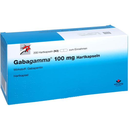 Das Produktfoto zeigt Gabagamma 100 Mg Hartkapseln (200 stk) PZN 07757999