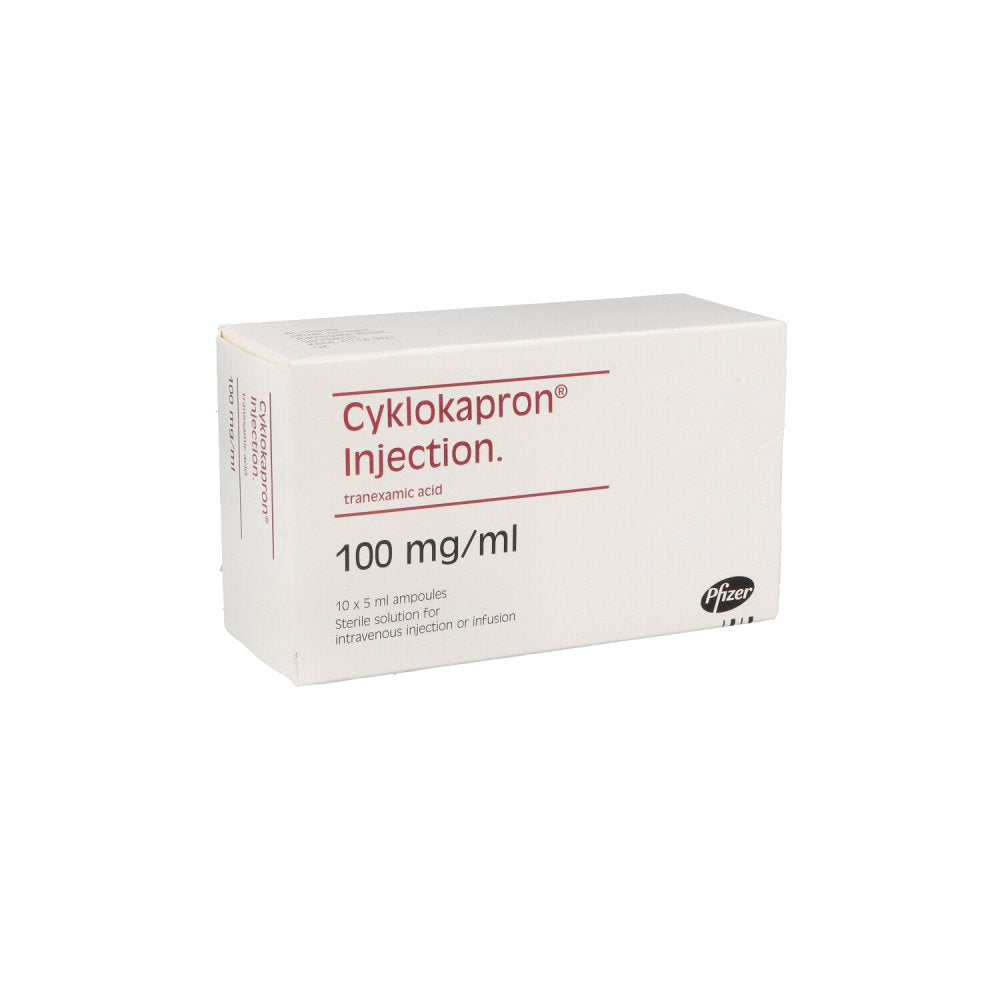 Das Produktfoto zeigt Cyklokapron Injektionslösung 500 Mg (10X5 ml) PZN 07778174