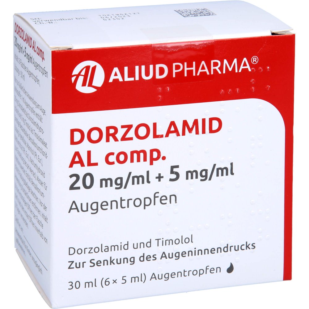 Das Produktfoto zeigt Dorzolamid Al Comp.20 Mg/Ml + 5 Mg/Ml Augentropfen (6X5 ml) PZN 07794747