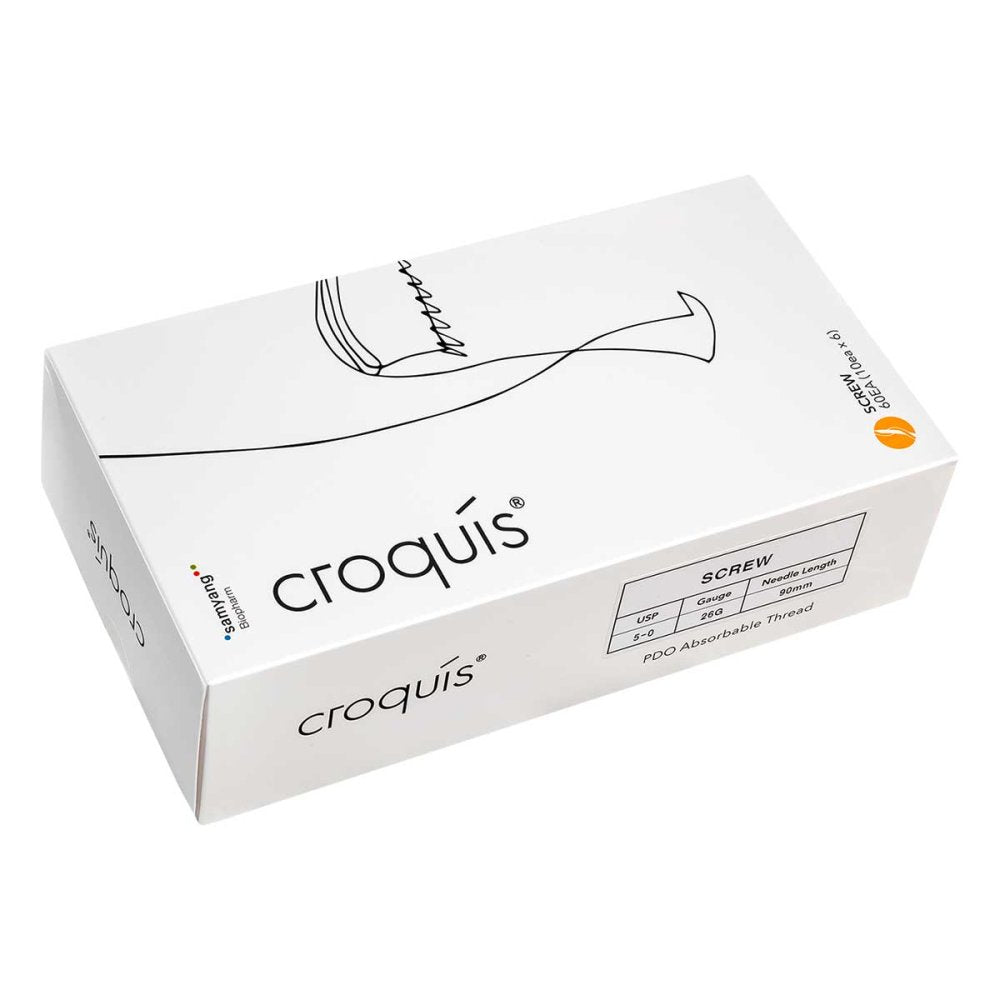 Das Produktfoto zeigt croquís® Screw Fäden (Nadel) 26G / 90mm / 130mm (1x10 stk) PZN 08103097