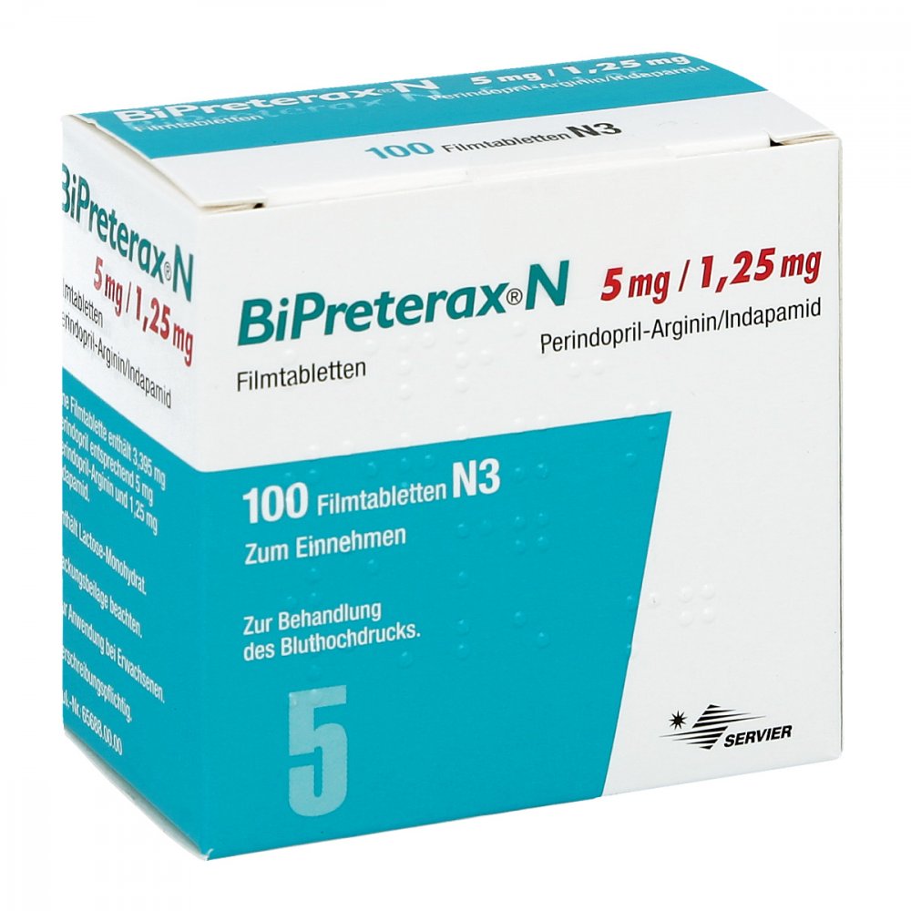 Bipreterax N 5 Mg/1,25 Mg Filmtabletten (100 stk)