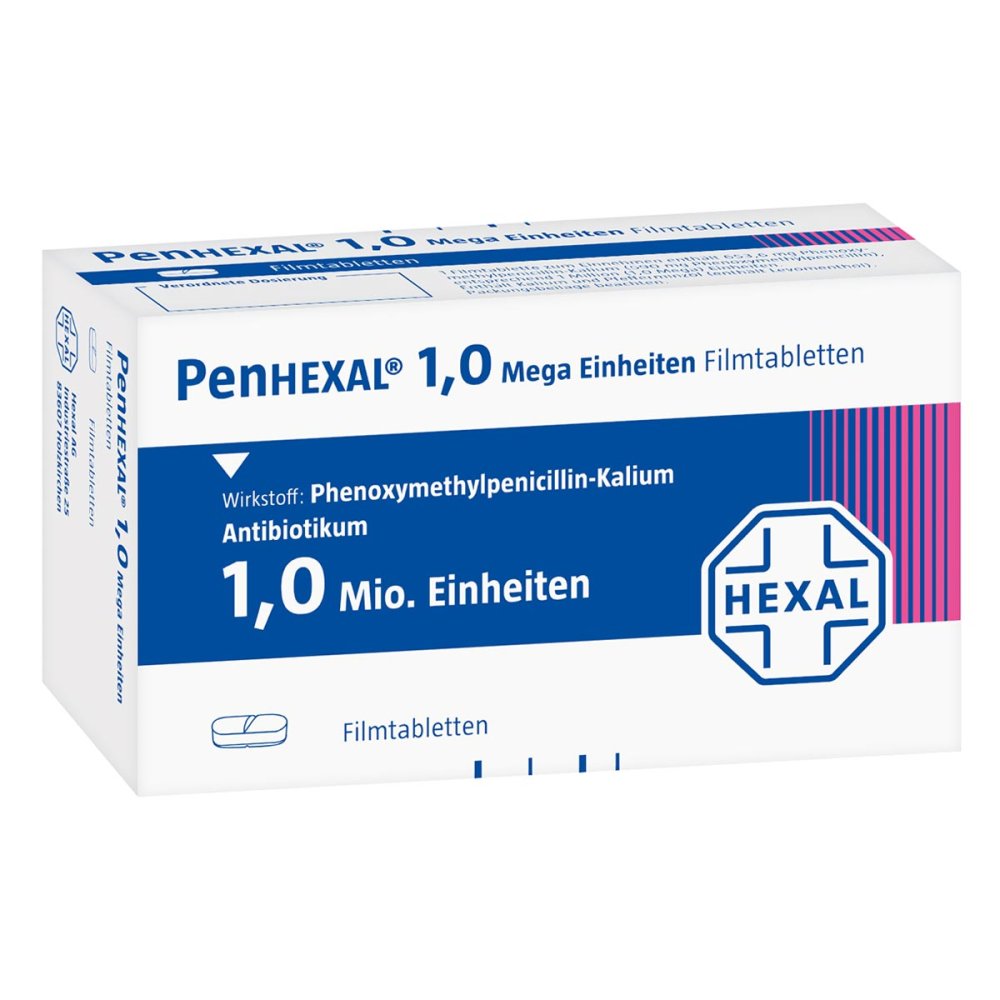 Das Produktfoto zeigt Penhexal 1,0 Mega Filmtabletten (20 stk) PZN 08412044