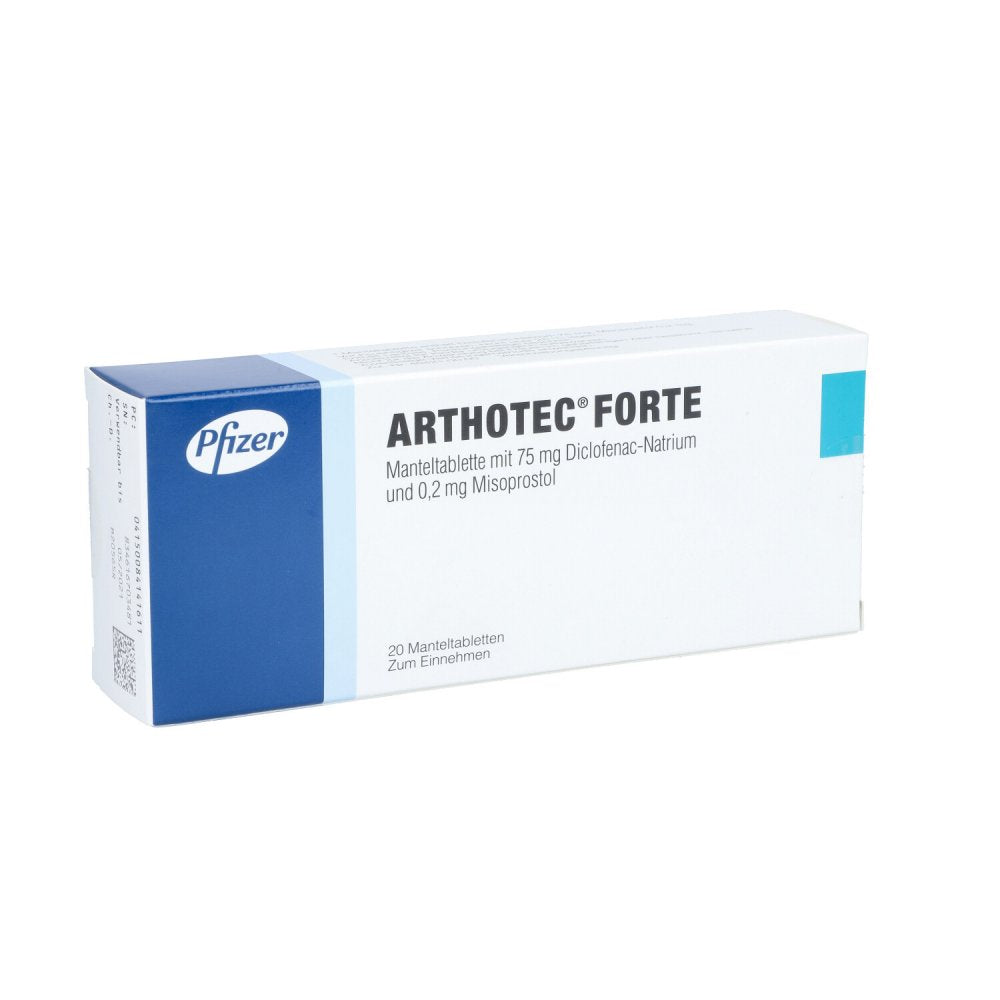 Das Produktfoto zeigt Arthotec Forte Manteltabletten (20 stk) PZN 08414161