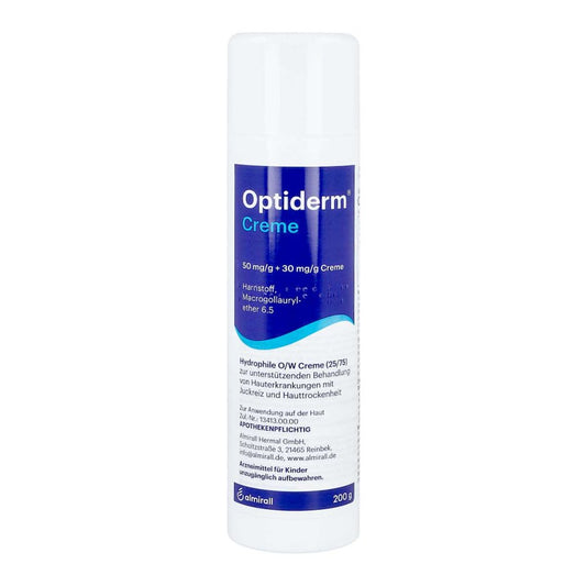 Das Produktfoto zeigt Optiderm Creme Im Spender (200 g) PZN 08425957