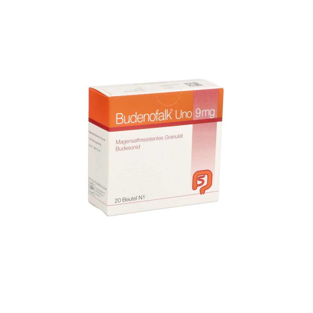 Das Produktfoto zeigt Budenofalk Uno 9 Mg Magensaftresistentes Granulat (20 stk) PZN 08448846
