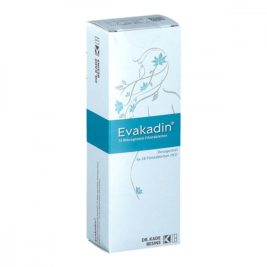 Das Produktfoto zeigt Evakadin 75 Mikrogramm Filmtabletten (6X28 stk) PZN 08454835