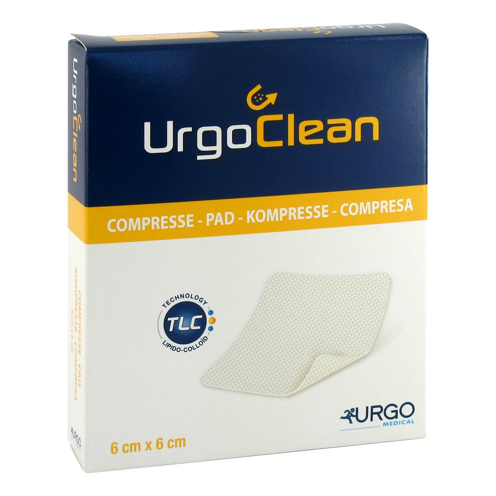 Das Produktfoto zeigt Urgoclean Kompressen 6x6 Cm (10 stk) PZN 08456260
