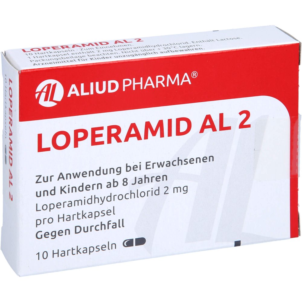 Das Produktfoto zeigt Loperamid Al 2 Hartkapseln (10 stk) PZN 08457762